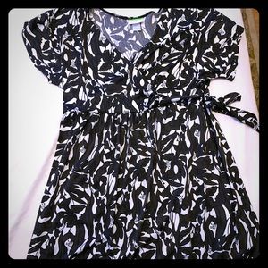 Grey and white floral spandex dress